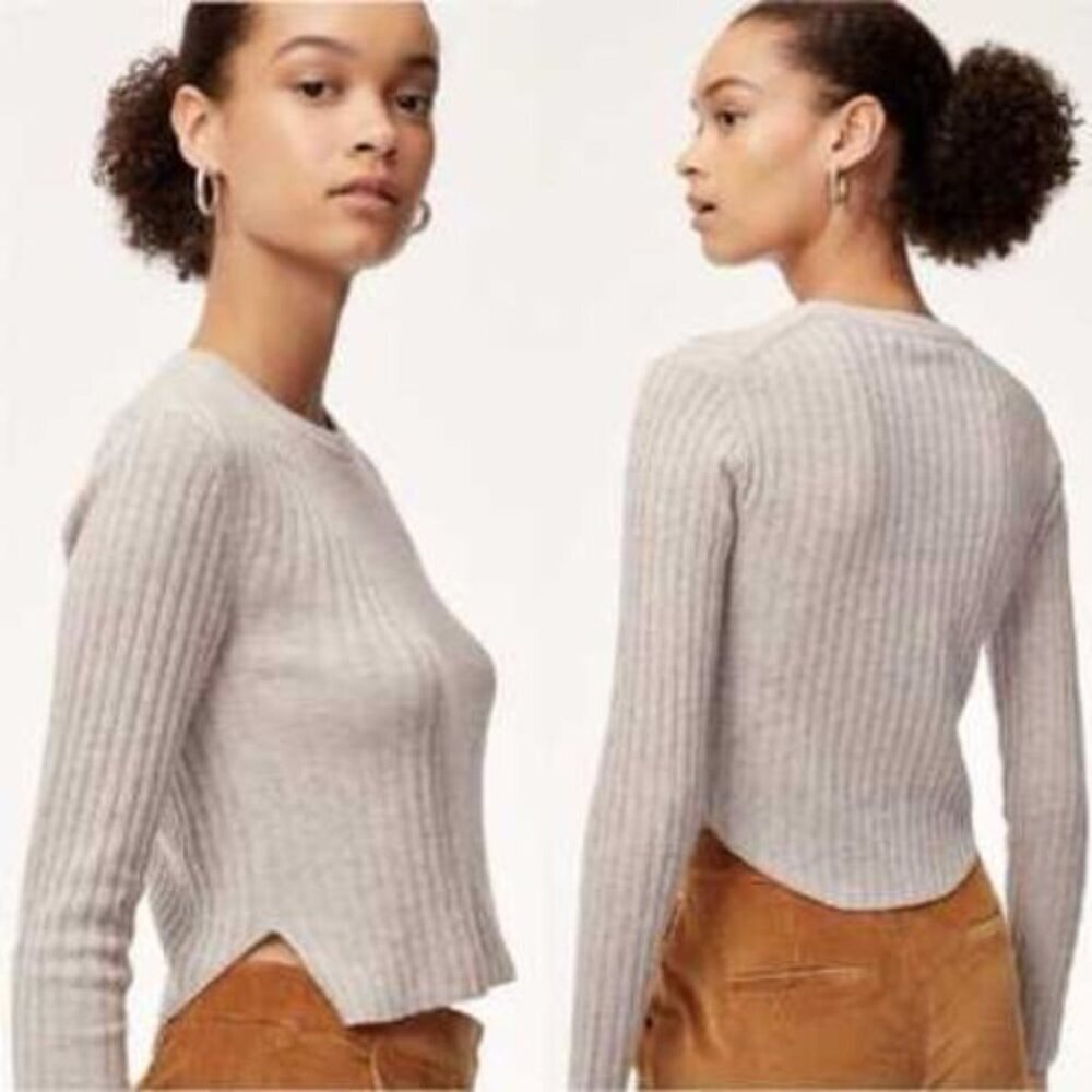 Aritzia Babaton Pink Nathaniel Crop Sweater Size 2XS 51920